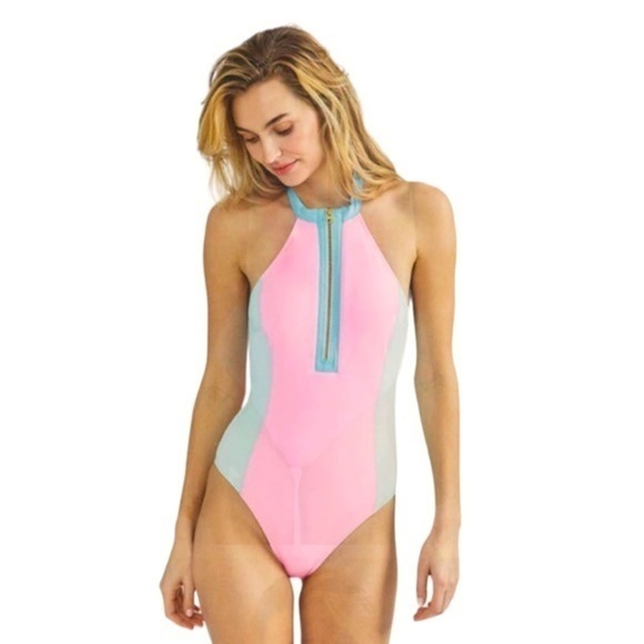 Hurley x LoveShackFancy Max Colorblock Mock One Piece Size M NWT - Picture 4 of 9